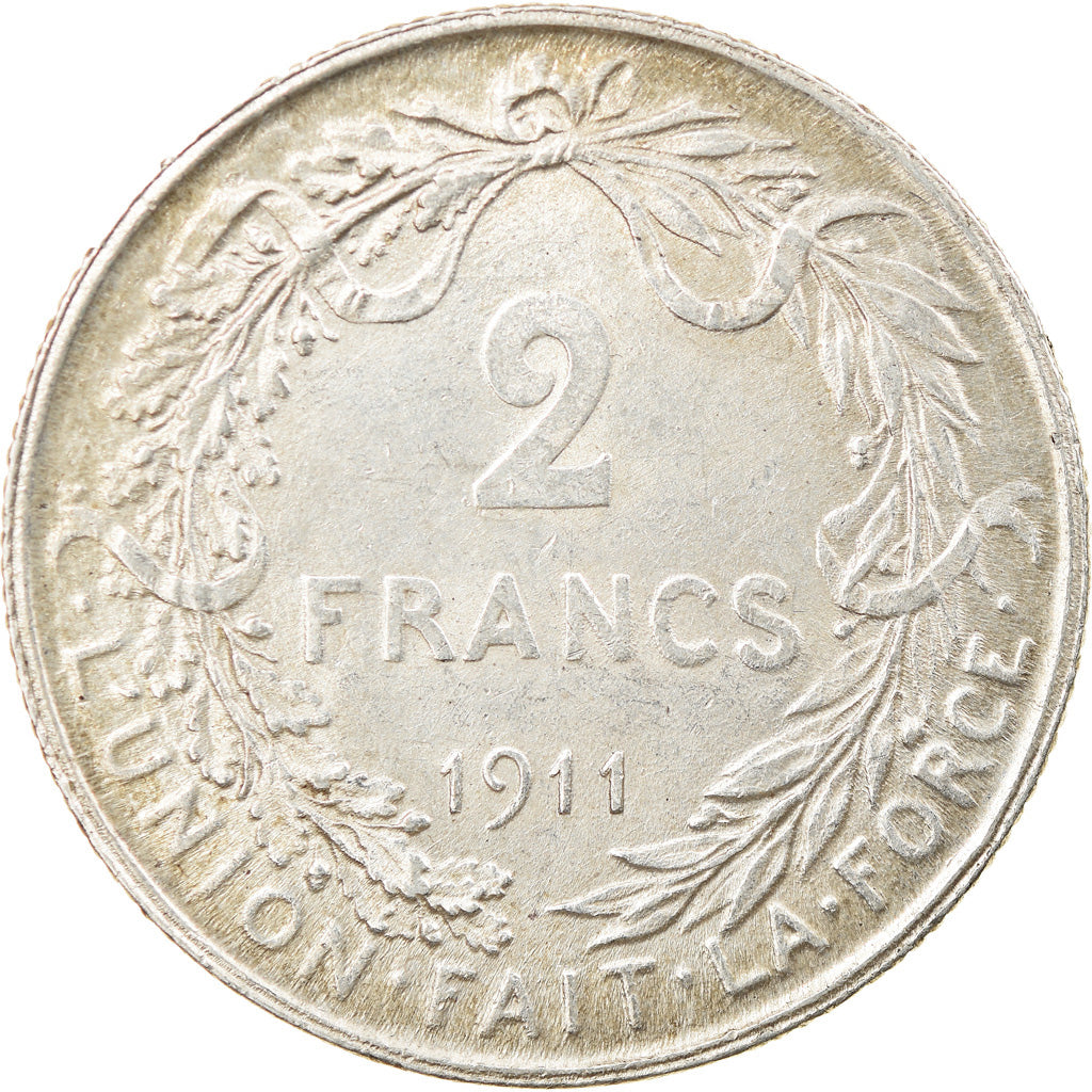 Münze, Belgien, 2 Francs, 2 Frank, 1911, SS, Silber, KM:74