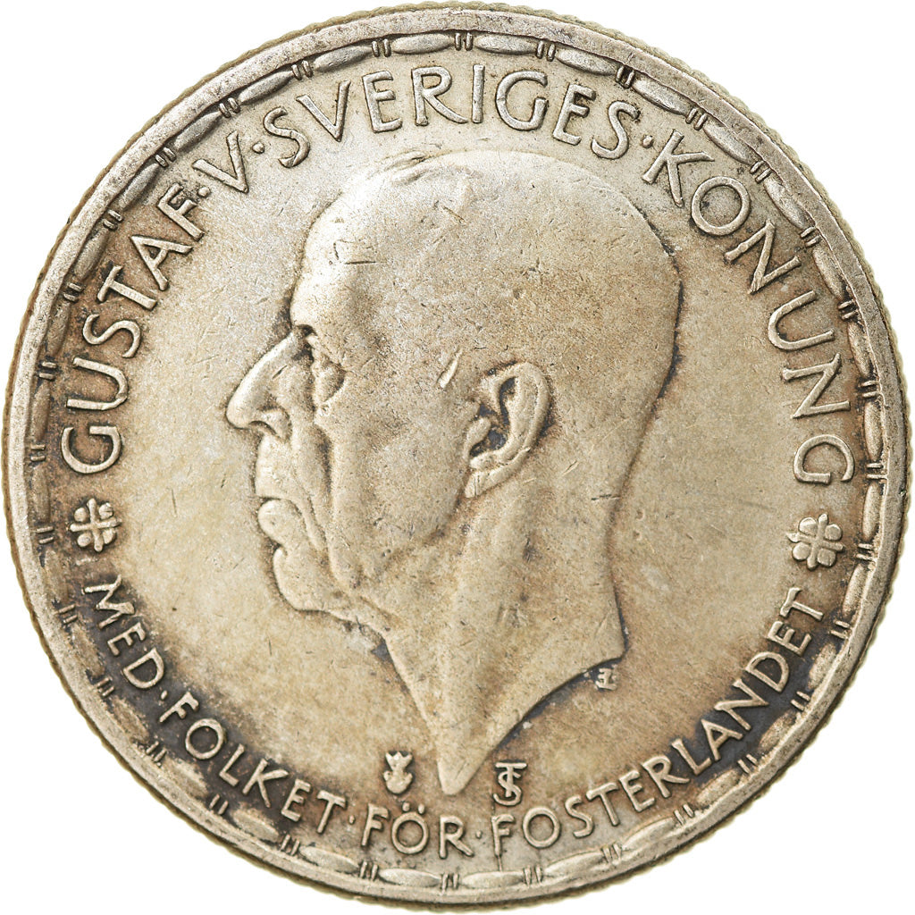 Moneta, Szwecja, Gustaf V, Krona, 1947, EF(40-45), Srebro, KM:814