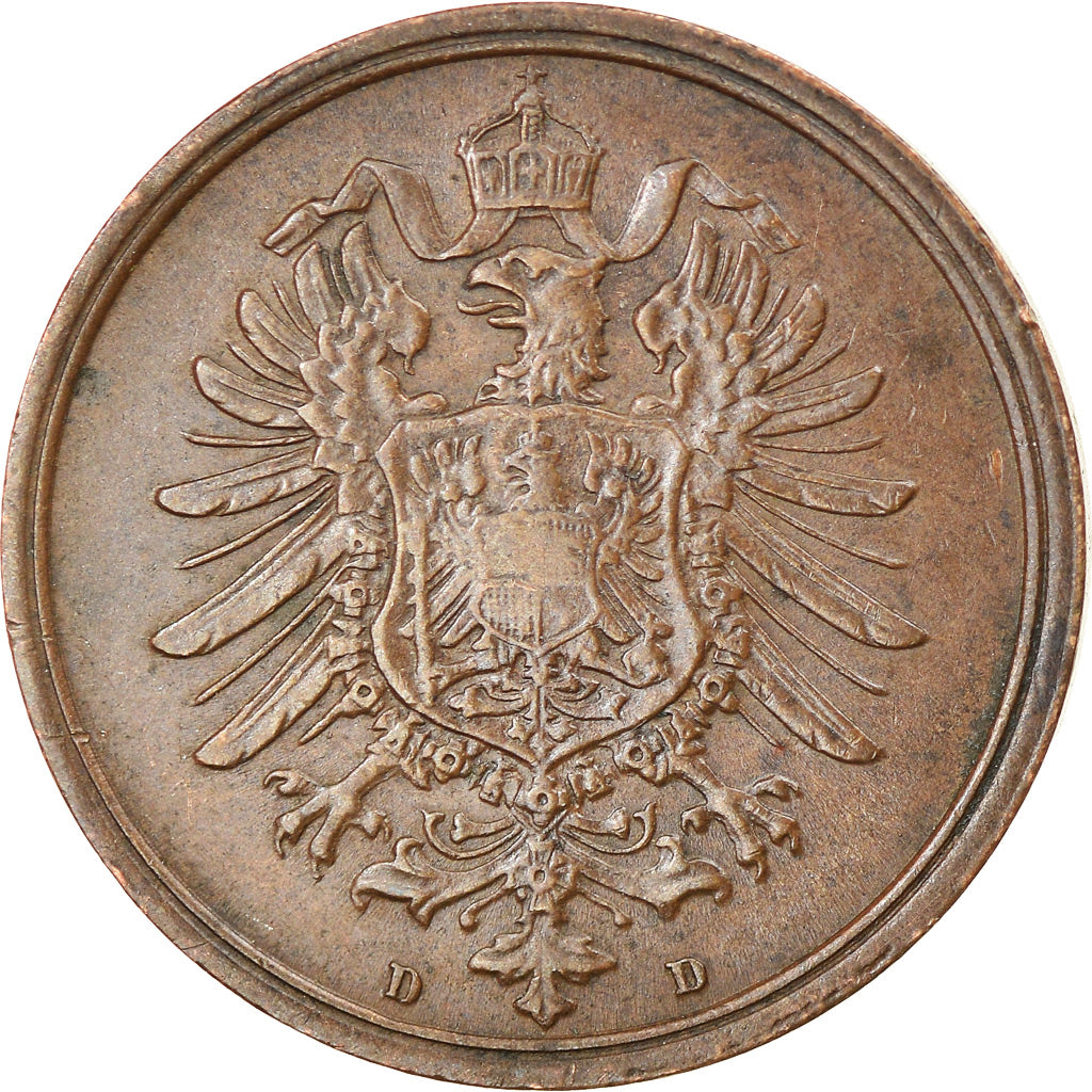 Moeda, ALEMANHA - IMPÉRIO, Wilhelm I, 2 Pfennig, 1875, Munich, EF(40-45)