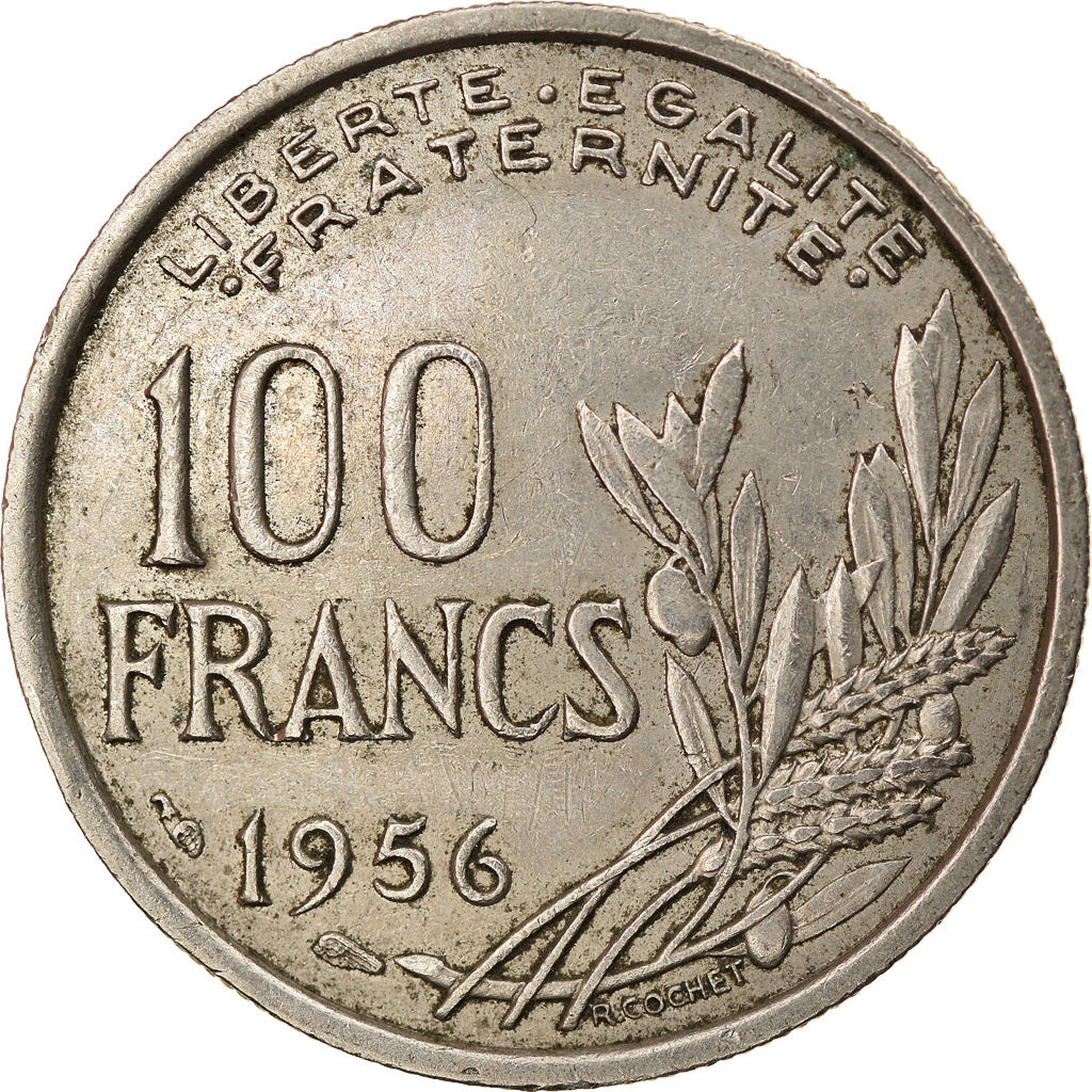 Munten, Frankrijk, Cochet, 100 Francs, 1956, ZF, Copper-nickel, KM:919.1