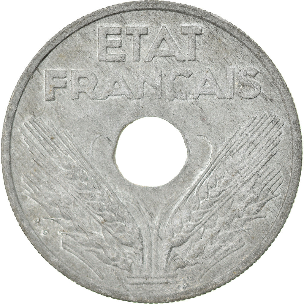 Monnaie, France, État français, 20 Centimes, 1944, Paris, TTB, Zinc