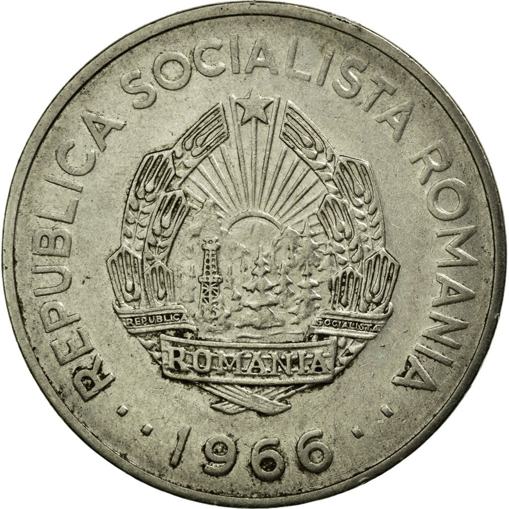 Coin, Romania, Leu, 1966, EF(40-45), Nickel Clad Steel, KM:95