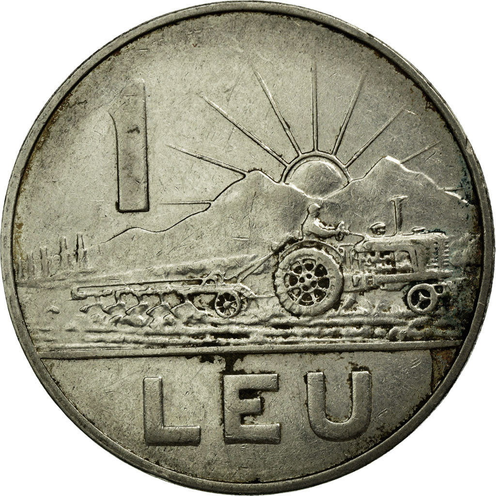 Coin, Romania, Leu, 1966, EF(40-45), Nickel Clad Steel, KM:95
