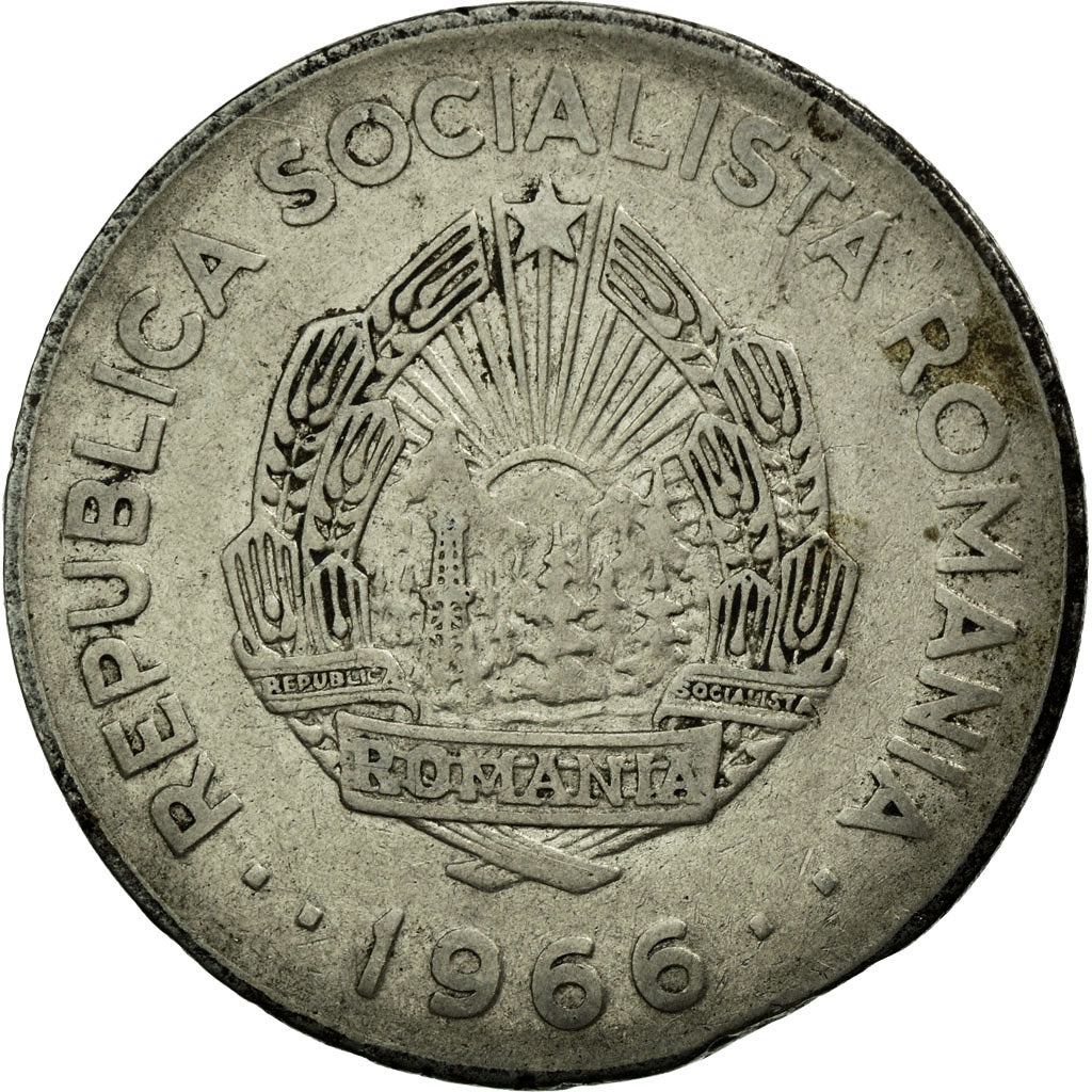 Coin, Romania, Leu, 1966, EF(40-45), Nickel Clad Steel, KM:95