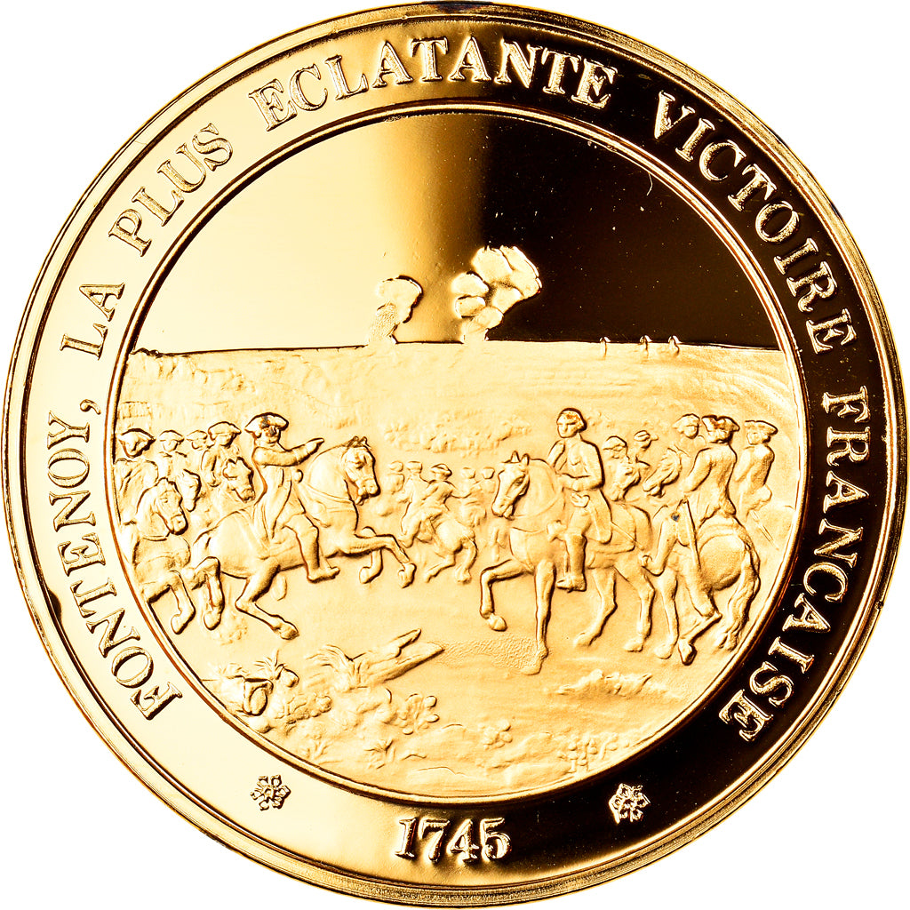 Francia, medalla, Louis XV, Victoire de Fontenoy, History, FDC, Oro vermeil