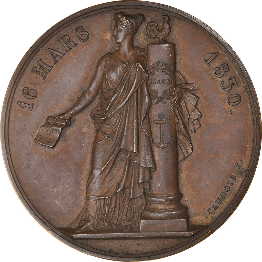 Frankreich, Medaille, Charles X, l'Adresse des 221, History, 1830, Caunois, VZ+