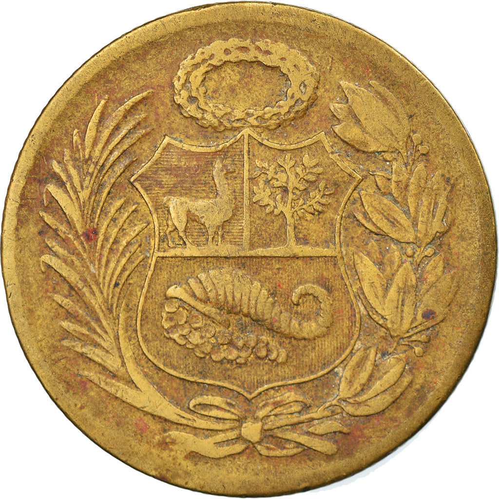 Moneda, Perú, 1/2 Sol, 1960, Lima, BC+, Latón, KM:220.5