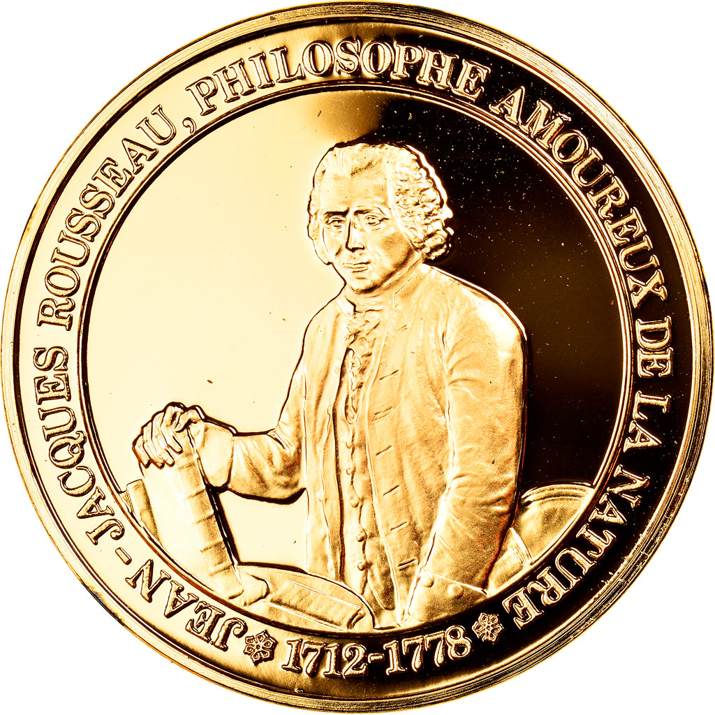 France, Medal, Philosophie, Jean-Jacques Rousseau, History, MS(65-70), Vermeil