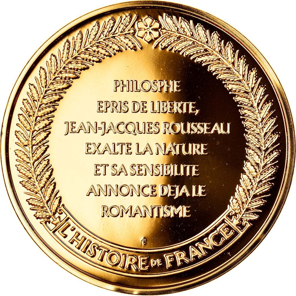 France, Medal, Philosophie, Jean-Jacques Rousseau, History, MS(65-70), Vermeil