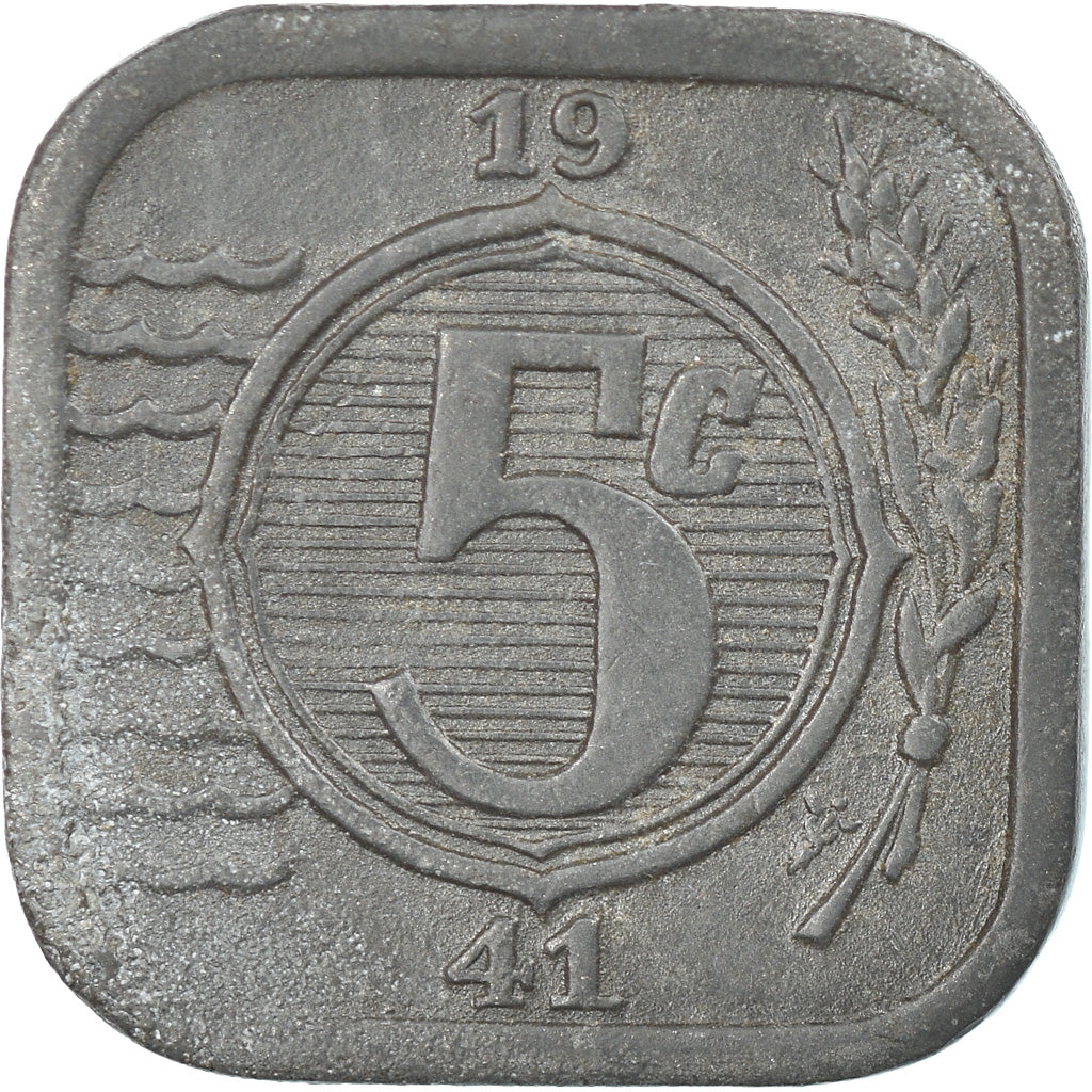Munten, Nederland, Wilhelmina I, 5 Cents, 1941, ZF, Zinc, KM:172