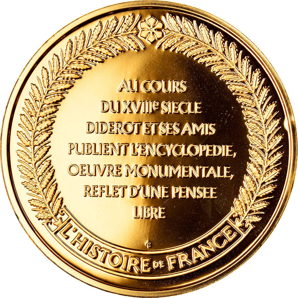 France, Medal, Diderot, L'Encyclopédie, History, MS(65-70), Vermeil