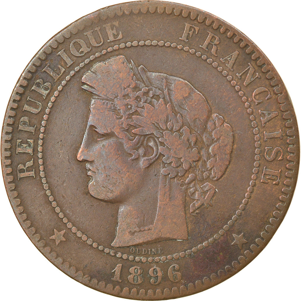 Munten, Frankrijk, Cérès, 10 Centimes, 1896, Paris, ZF, Bronze, KM:815.1