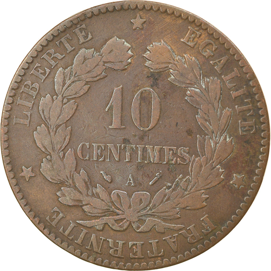 Munten, Frankrijk, Cérès, 10 Centimes, 1896, Paris, ZF, Bronze, KM:815.1