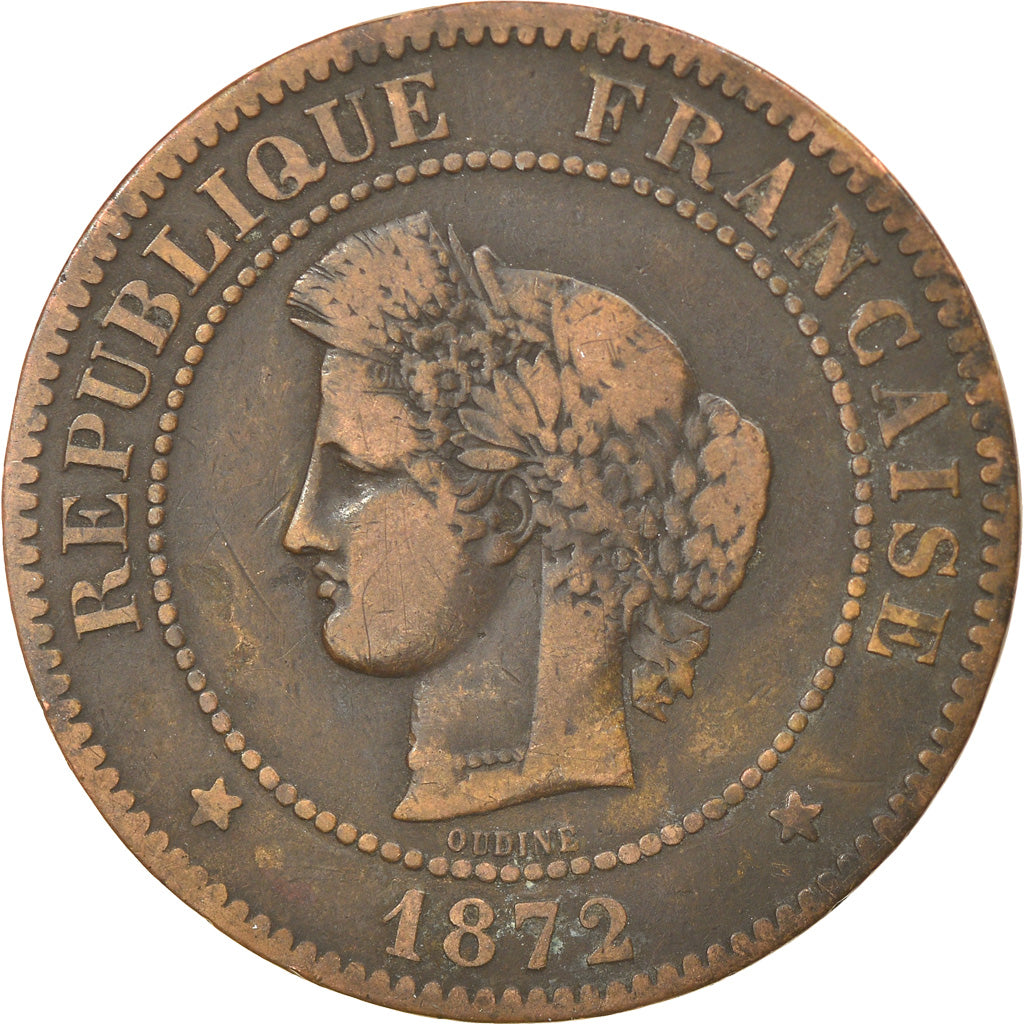 Monnaie, France, Cérès, 5 Centimes, 1872, Bordeaux, TB+, Bronze, Gadoury:157a
