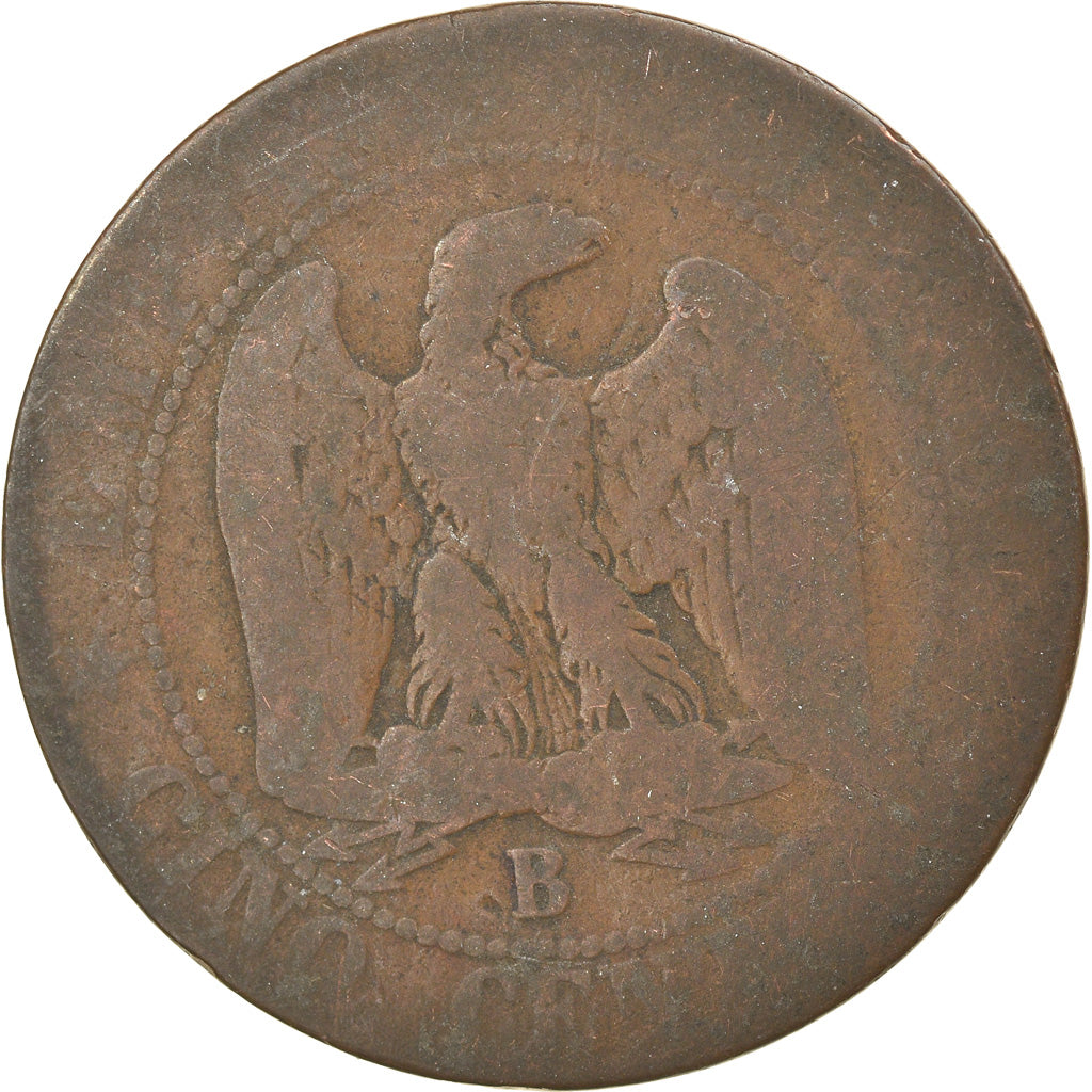Monnaie, France, Napoleon III, Napoléon III, 5 Centimes, 1854, Rouen, TB