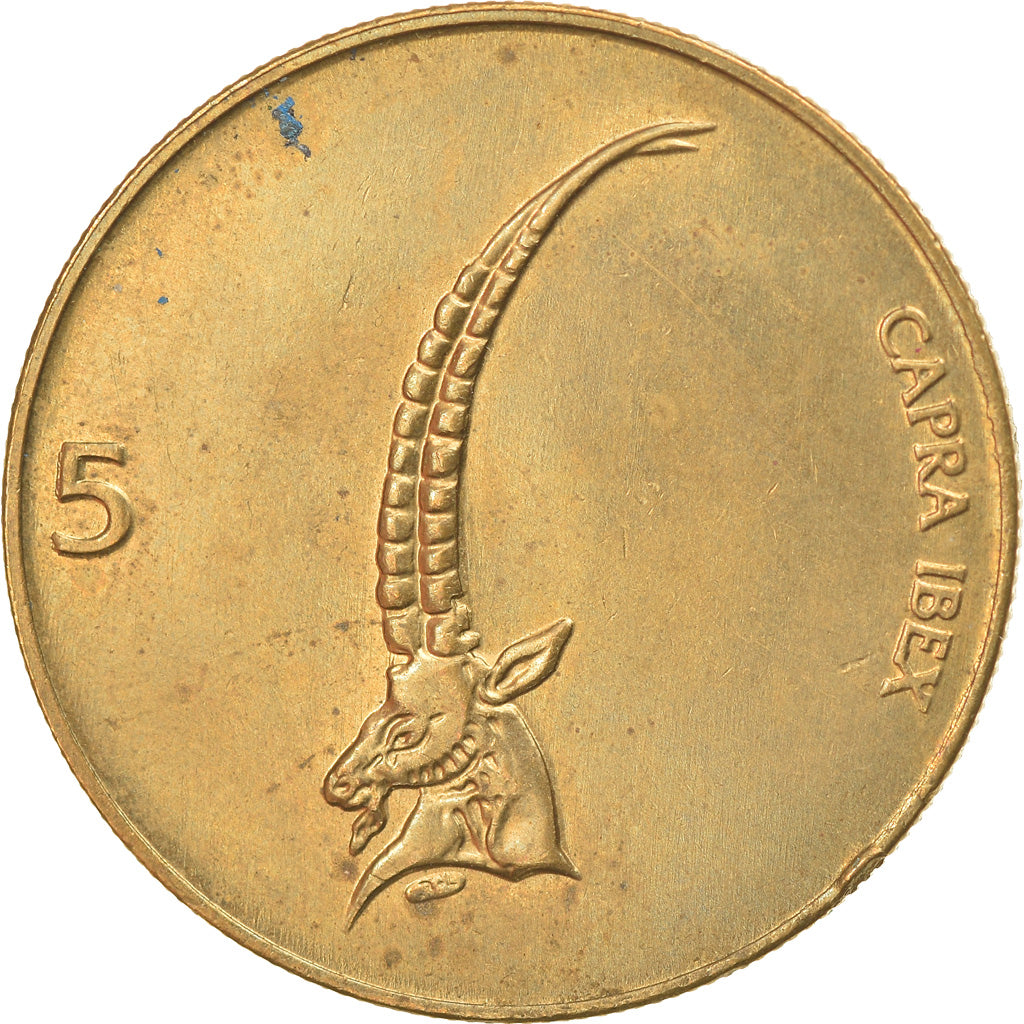 Coin, Slovenia, 5 Tolarjev, 1995, EF(40-45), Nickel-brass, KM:6