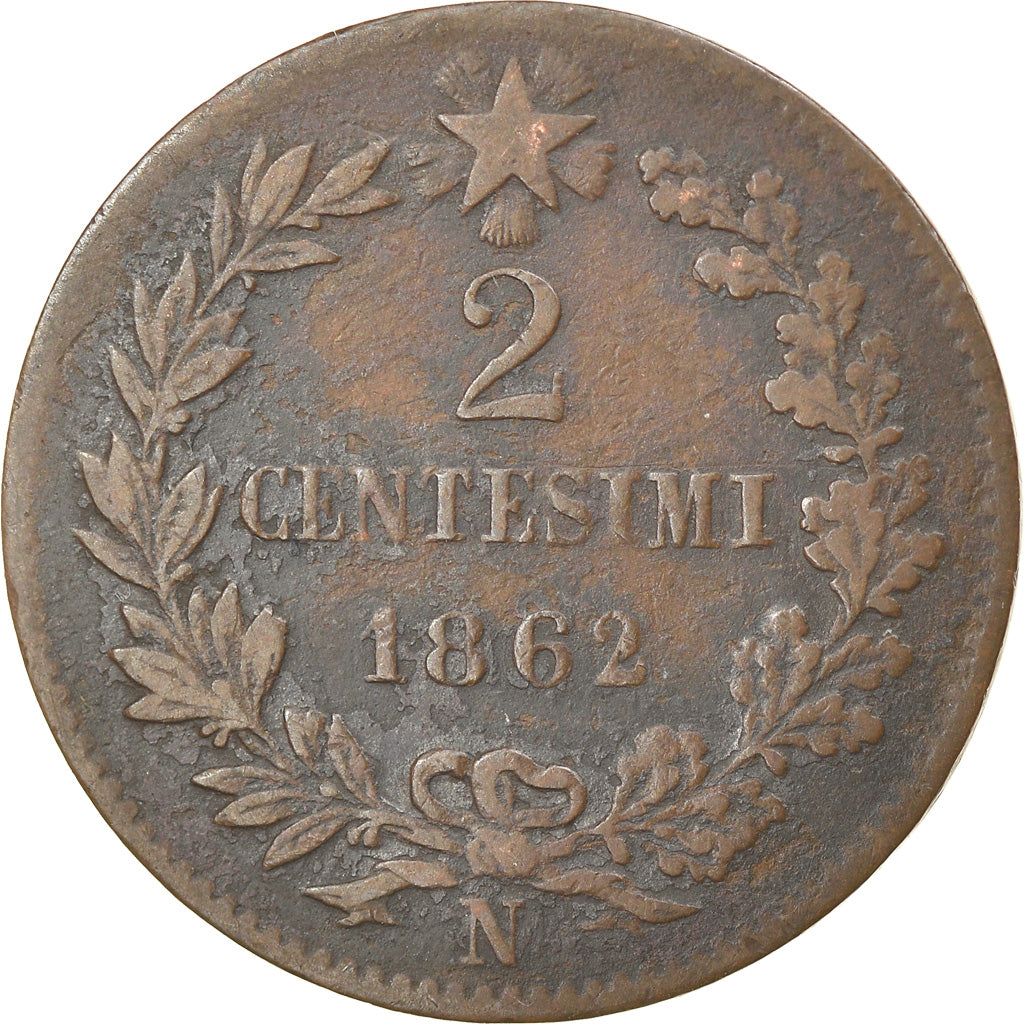Münze, Italien, Vittorio Emanuele II, 2 Centesimi, 1862, Naples, S+, Kupfer