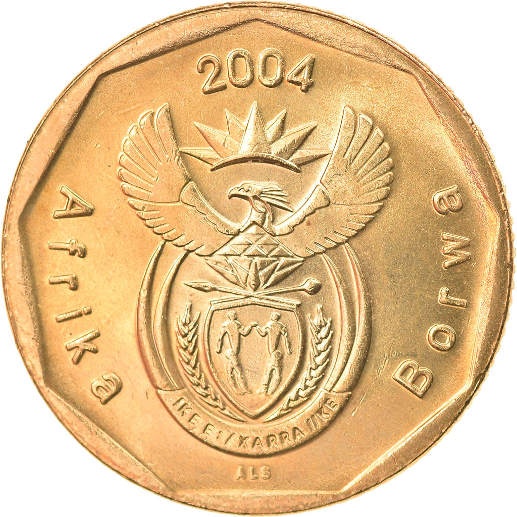 Moneda, Sudáfrica, 20 Cents, 2004, Pretoria, EBC, Bronce chapado en acero