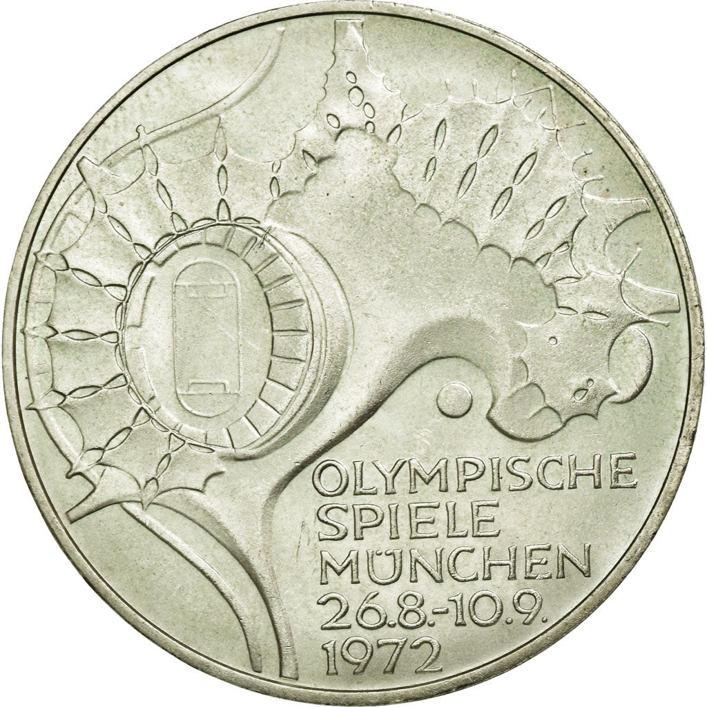 Coin, GERMANY - FEDERAL REPUBLIC, 10 Mark, 1972, Karlsruhe, MS(60-62), Silver