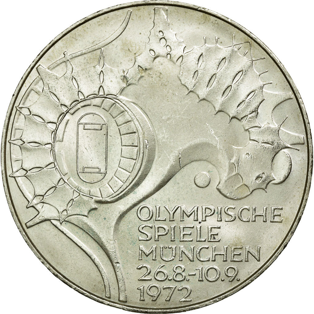 Moneda, ALEMANIA - REPÚBLICA FEDERAL, 10 Mark, 1972, Munich, EBC+, Plata