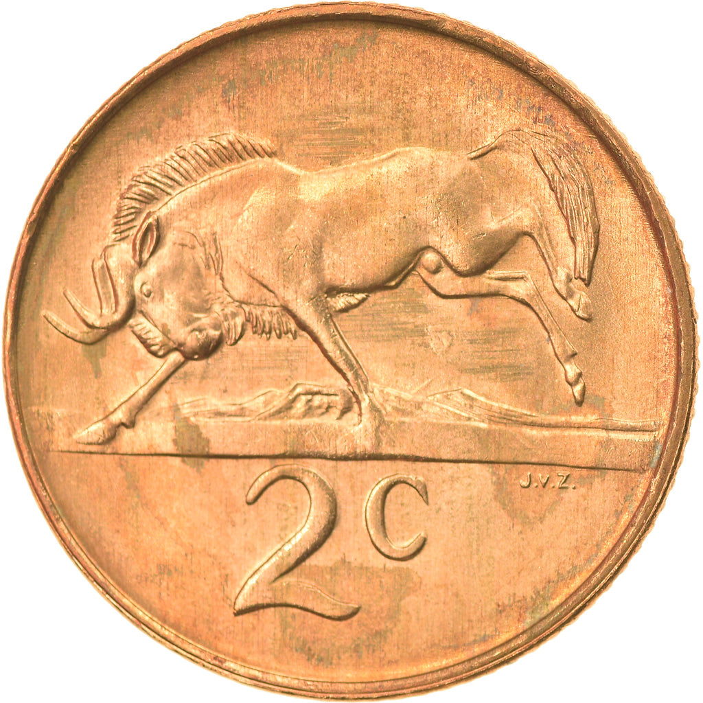 Moneta, Sudafrica, 2 Cents, 1989, BB+, Bronzo, KM:83