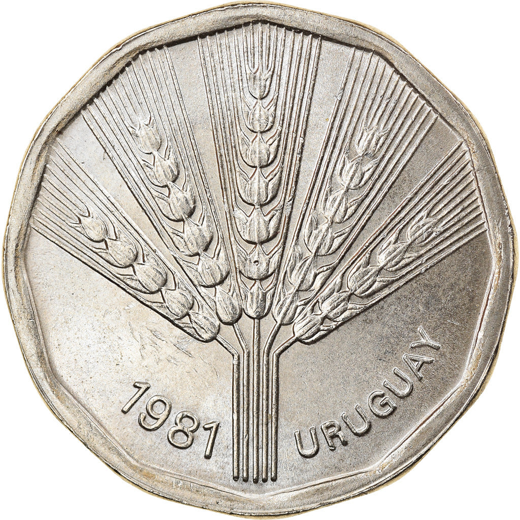 Coin, Uruguay, 2 Nuevos Pesos, 1981, Santiago, EF(40-45), Copper-Nickel-Zinc