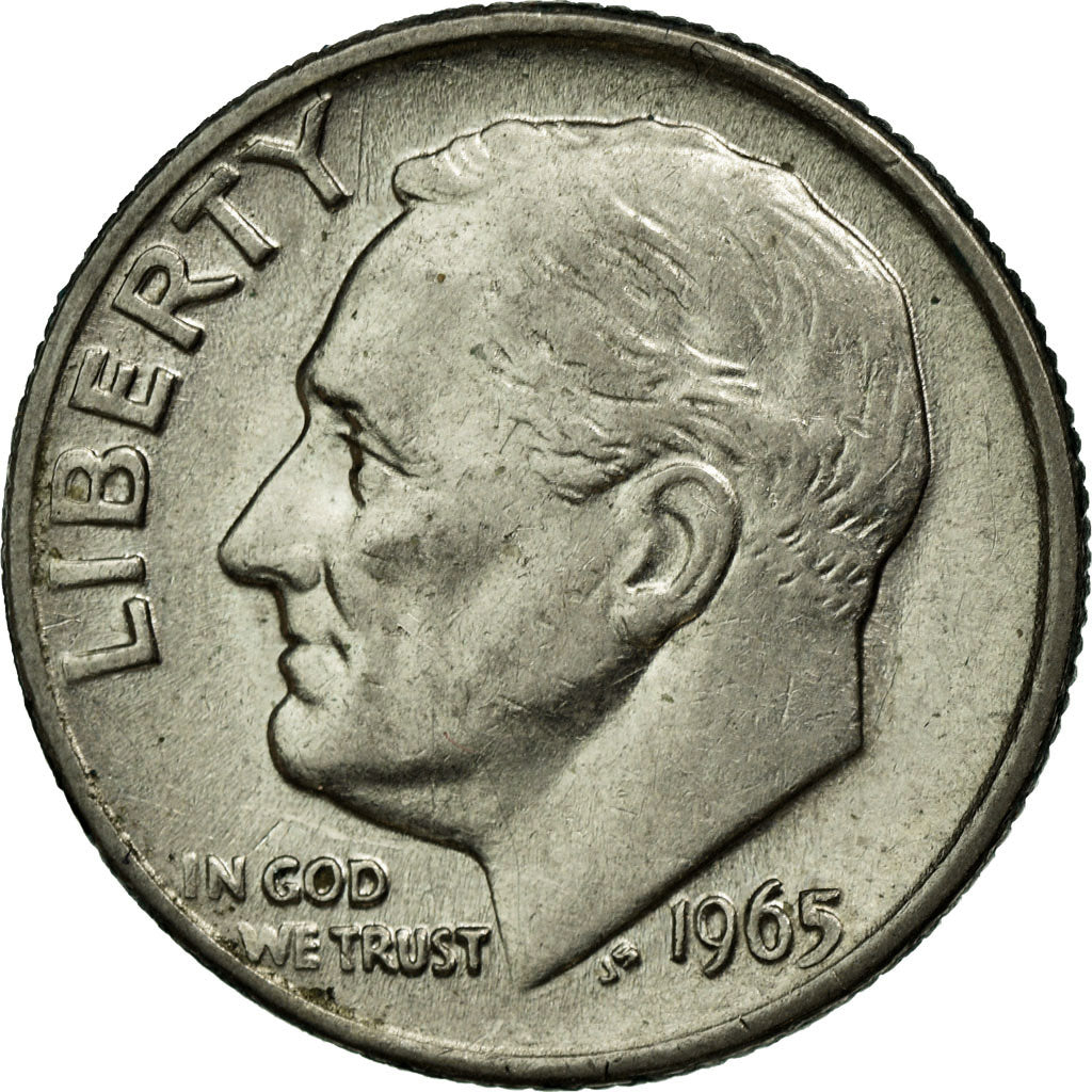 Coin, United States, Roosevelt Dime, Dime, 1965, U.S. Mint, Philadelphia
