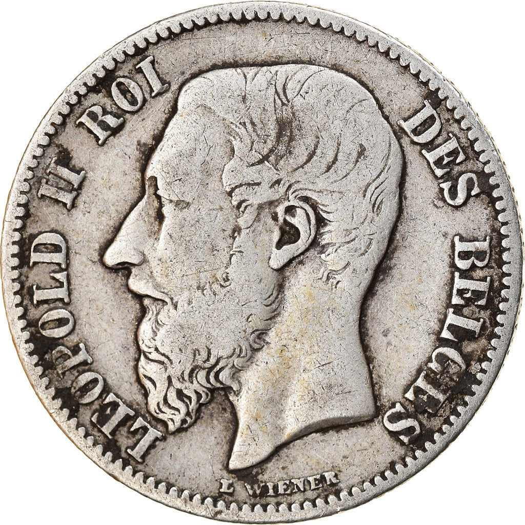 Belgien, Leopold II, 50 Centimes, 1886, Silber, S+, KM:26