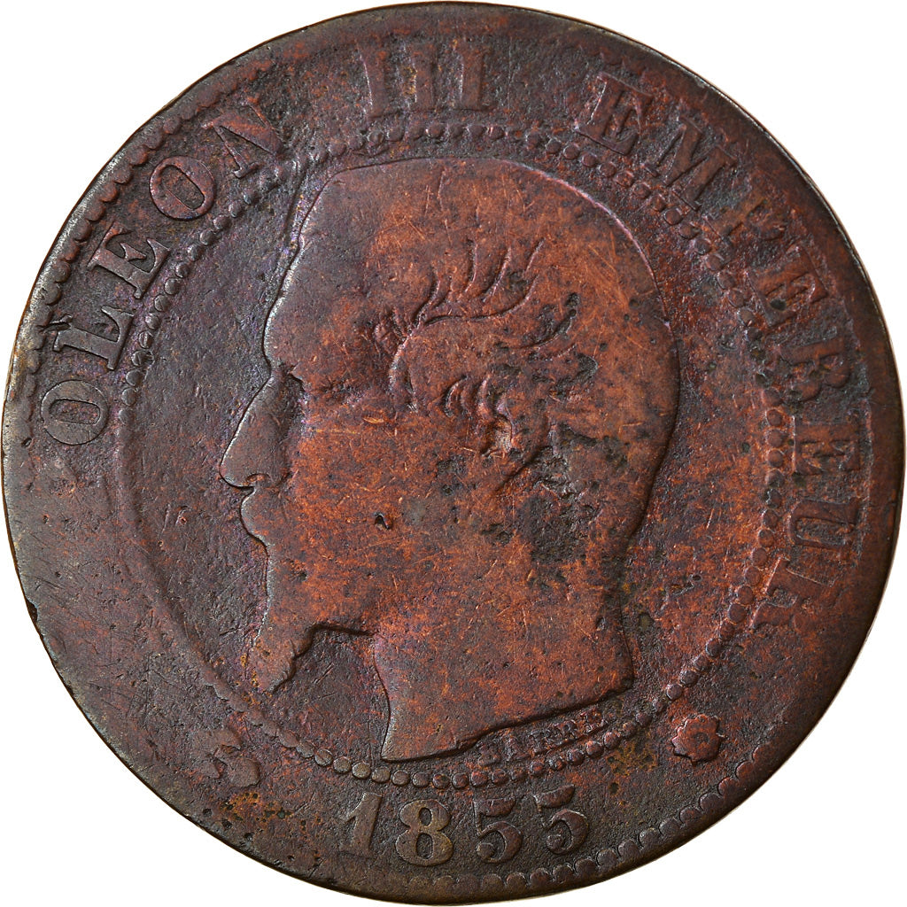 Monnaie, France, Napoleon III, Napoléon III, 5 Centimes, 1855, Marseille, TB+