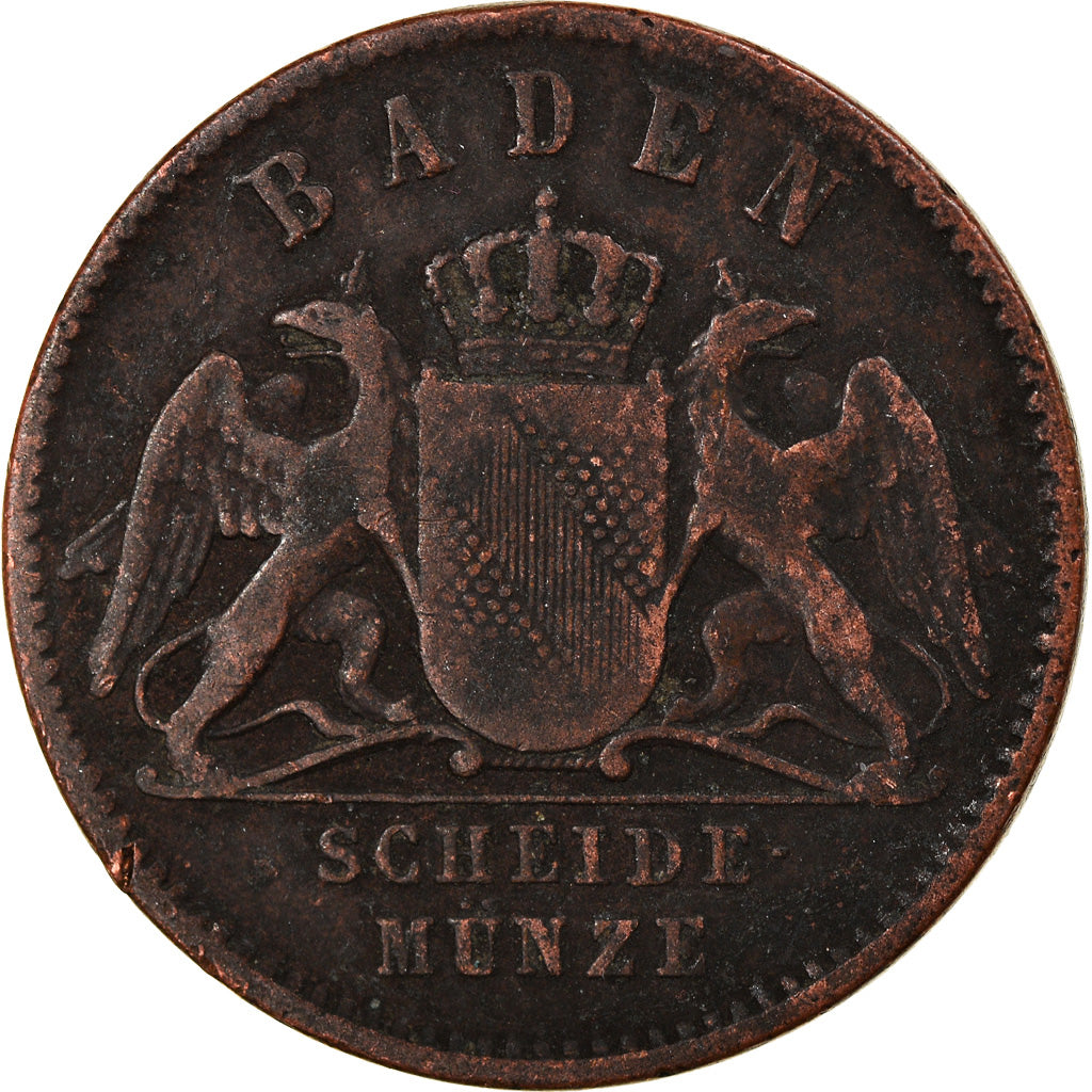 Münze, Deutsch Staaten, BADEN, Friedrich I, Kreuzer, 1860, SS, Kupfer, KM:242