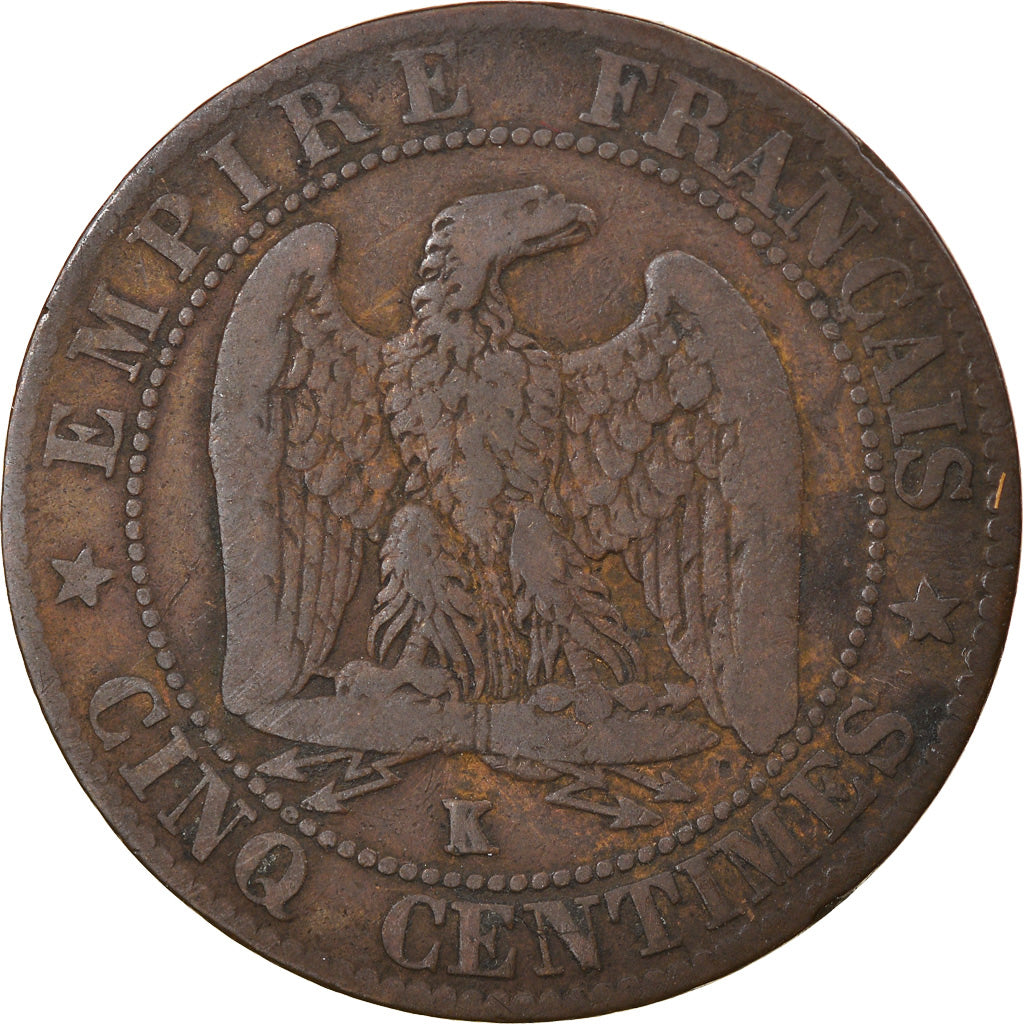 Moneta, Francia, Napoleon III, Napoléon III, 5 Centimes, 1856, Bordeaux, MB+