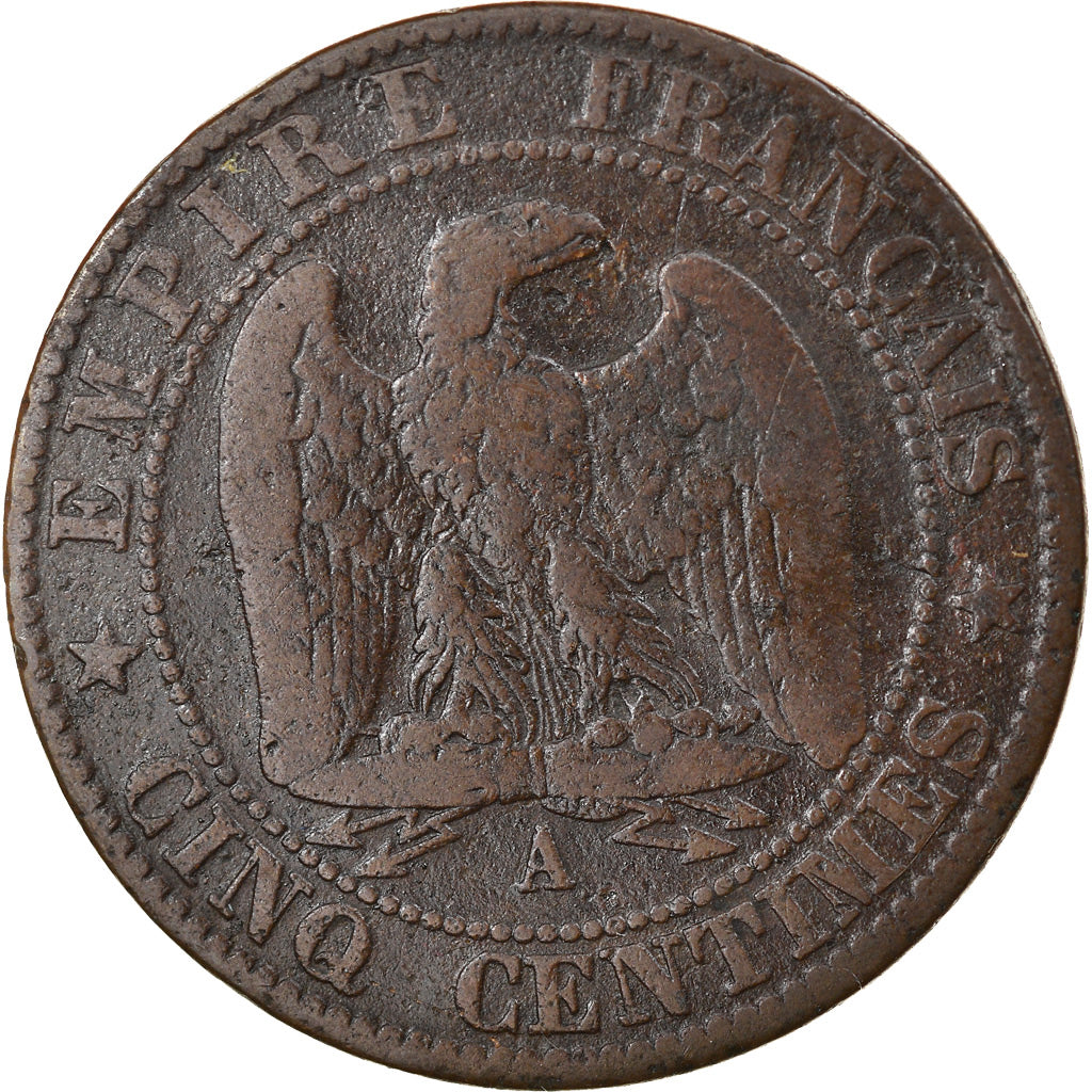 Monnaie, France, Napoleon III, Napoléon III, 5 Centimes, 1863, Paris, TB+