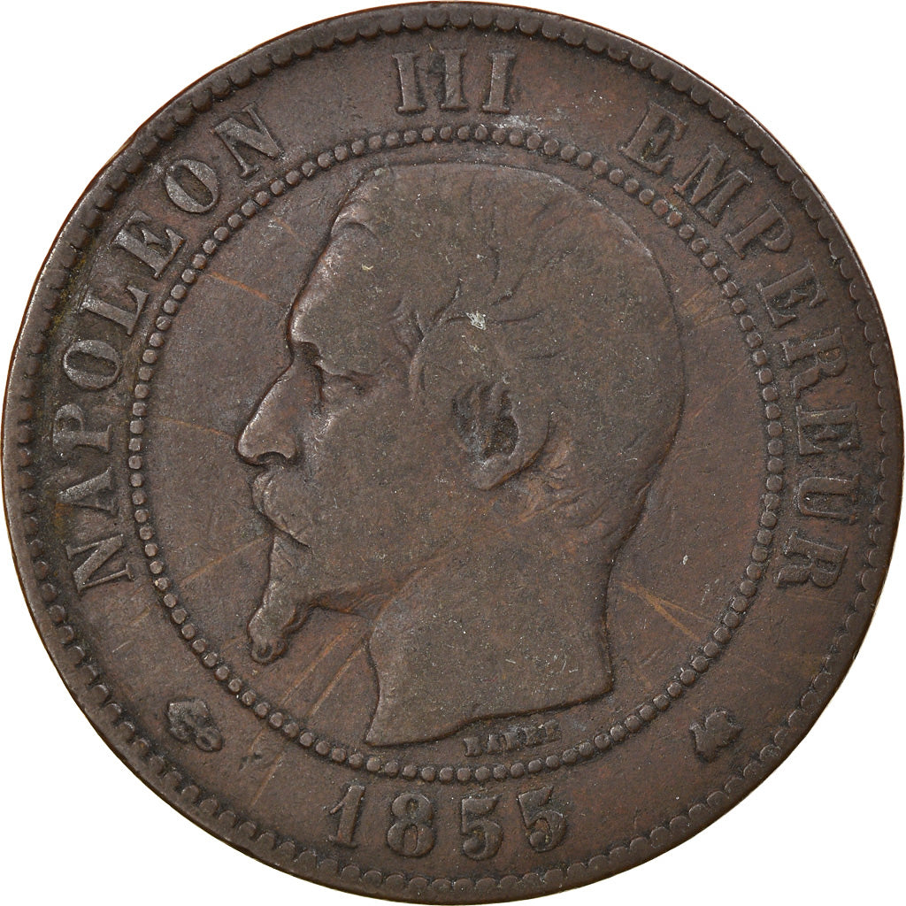 Monnaie, France, Napoleon III, Napoléon III, 10 Centimes, 1855, Bordeaux, TB+