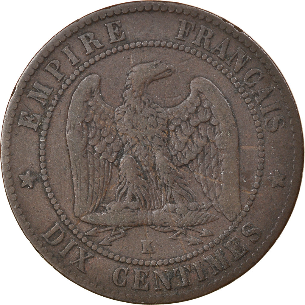 Monnaie, France, Napoleon III, Napoléon III, 10 Centimes, 1855, Bordeaux, TB+