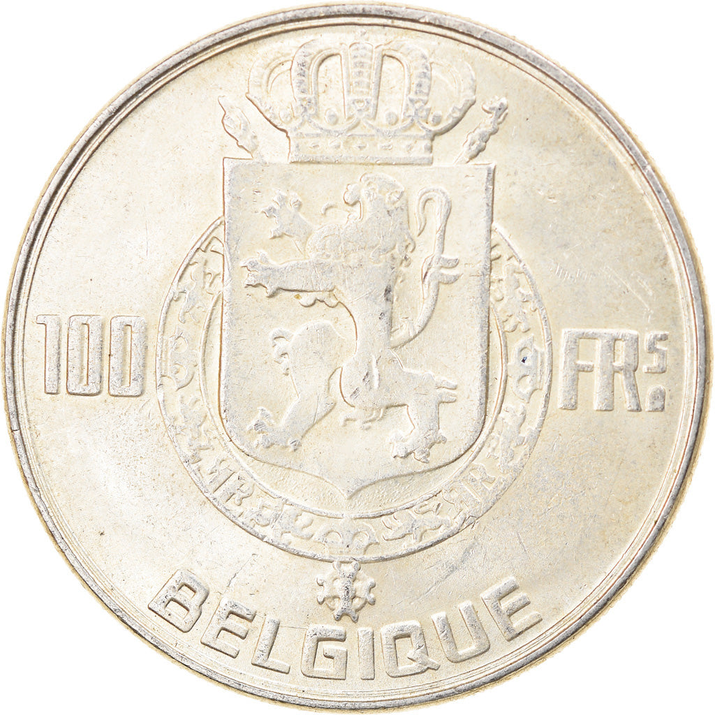 Moeda, Bélgica, 100 Francs, 100 Frank, 1950, EF(40-45), Prata, KM:138.1