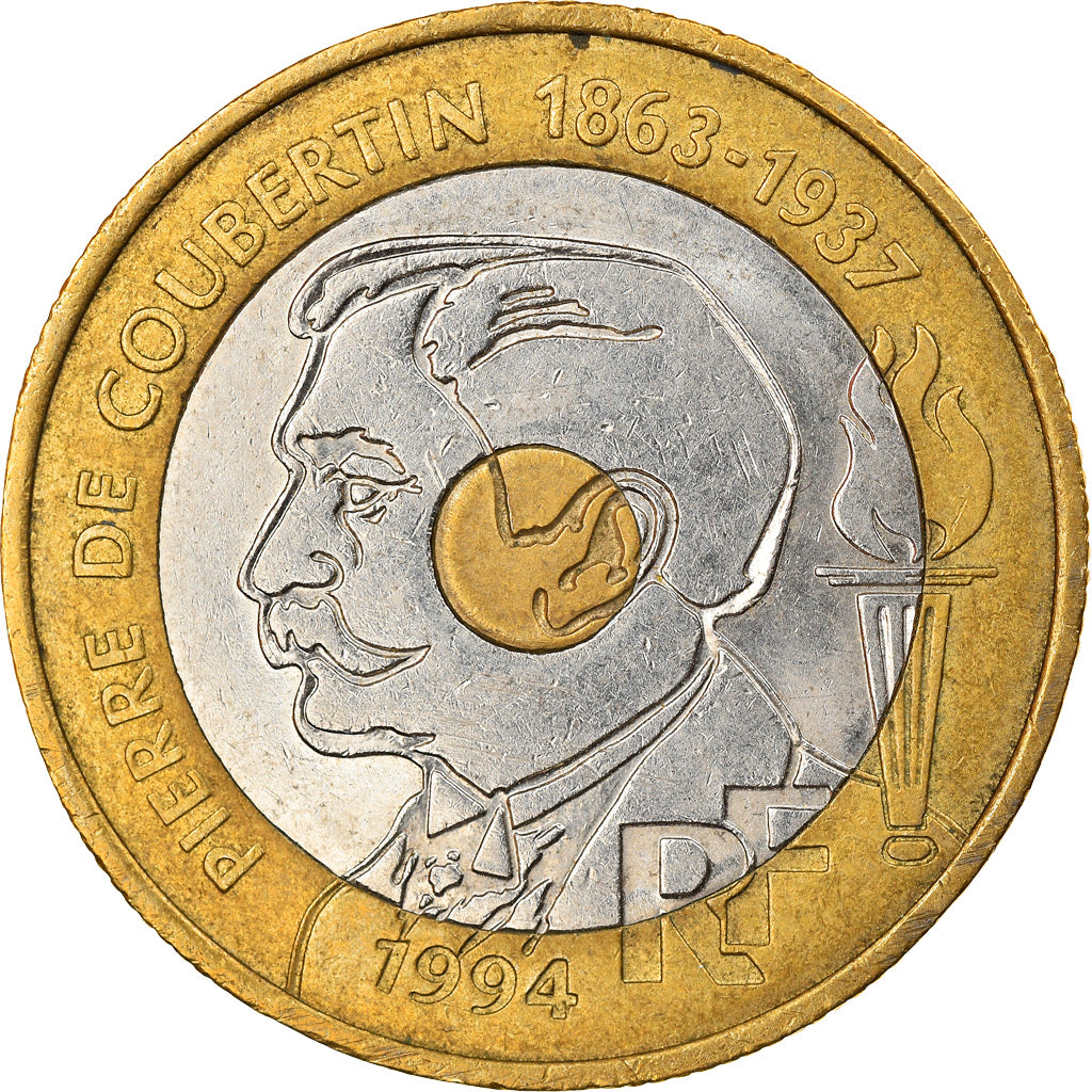 Münze, Frankreich, Pierre de Coubertin, 20 Francs, 1994, Paris, S+