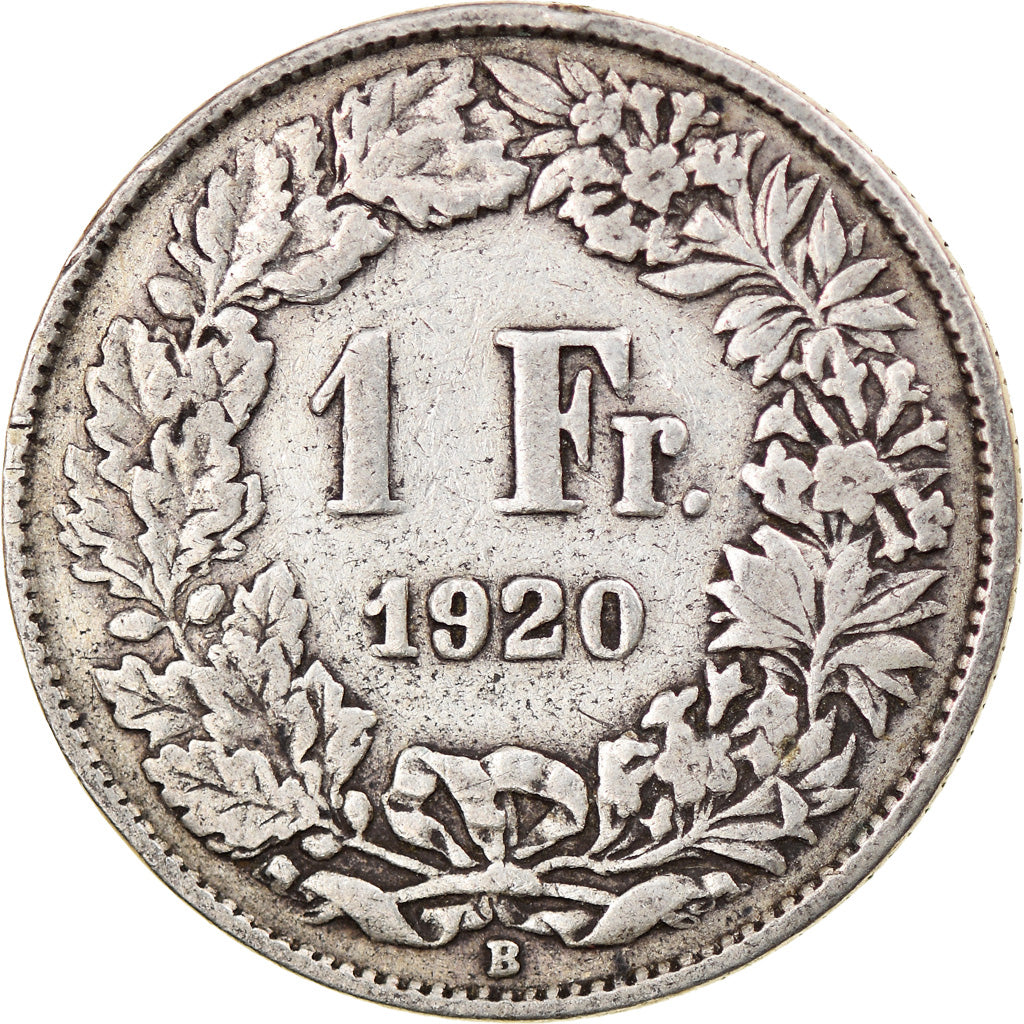 Coin, Switzerland, Franc, 1920, Bern, VF(30-35), Silver, KM:24