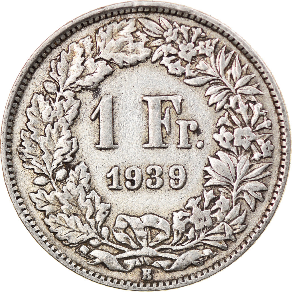 Coin, Switzerland, Franc, 1939, Bern, VF(30-35), Silver, KM:24