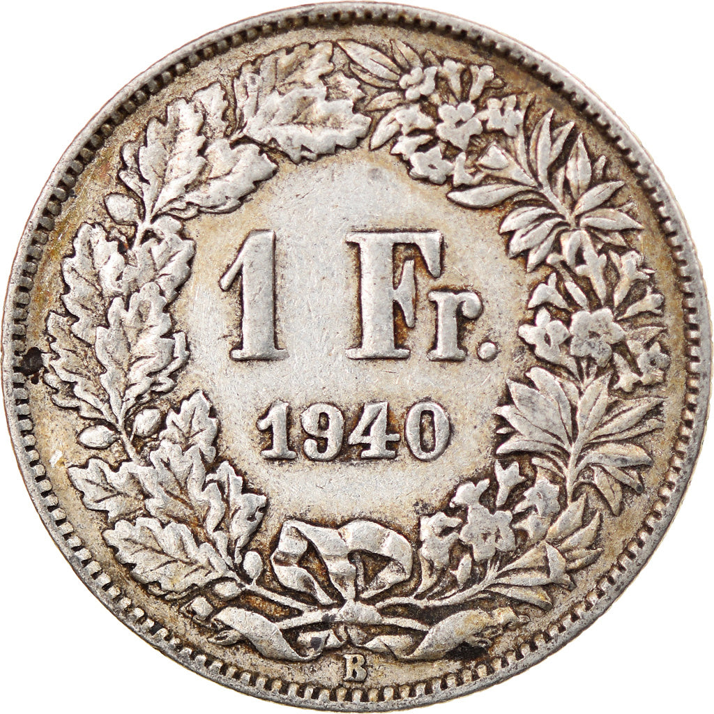 Coin, Switzerland, Franc, 1940, Bern, VF(30-35), Silver, KM:24