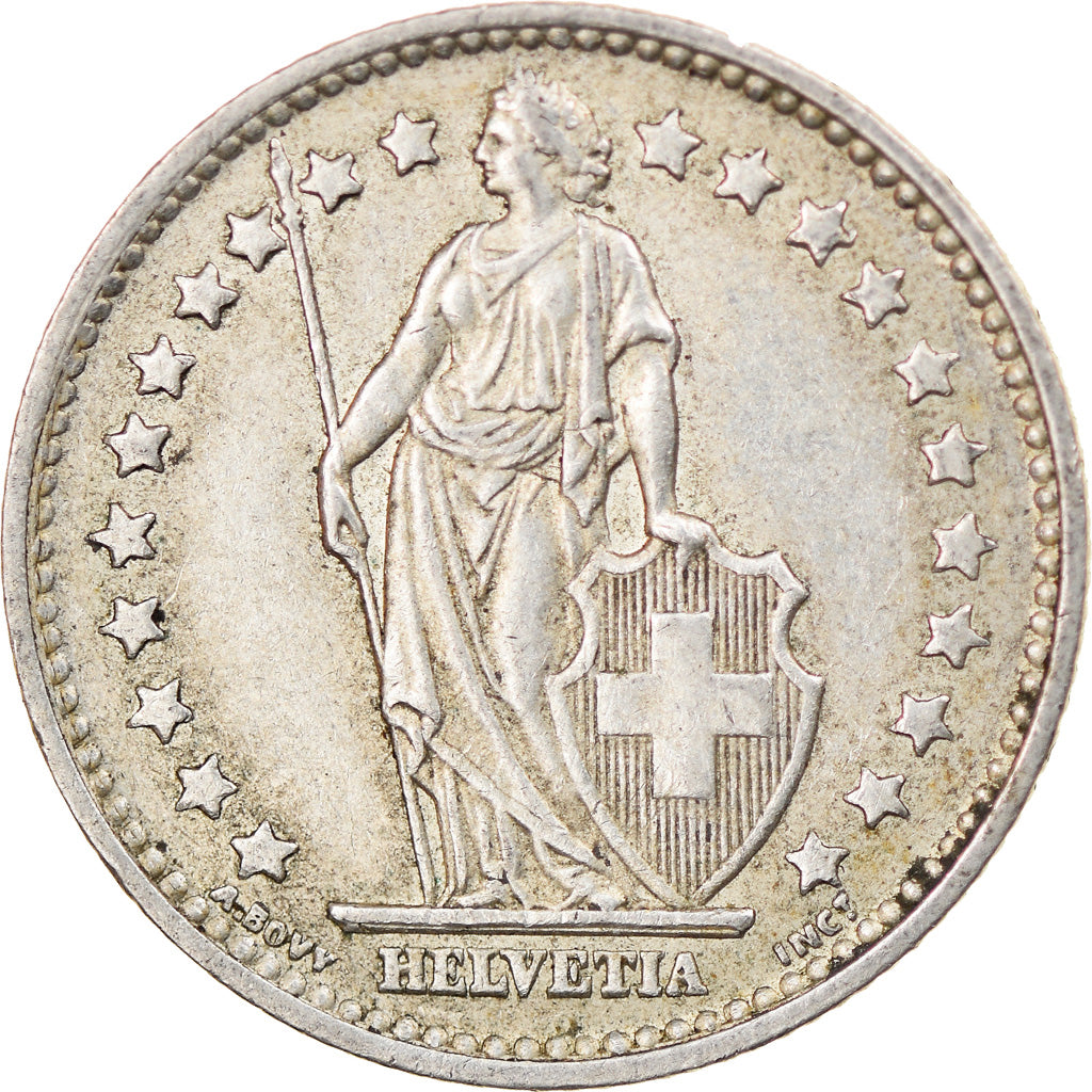 Coin, Switzerland, Franc, 1958, Bern, VF(30-35), Silver, KM:24