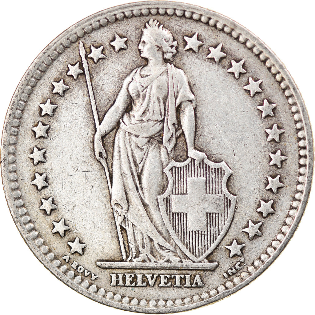 Coin, Switzerland, 2 Francs, 1943, Bern, VF(30-35), Silver, KM:21