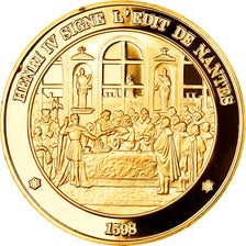 Frankreich, Medaille, Henri IV signe l'Edit de Nantes, History, STGL, Vermeil