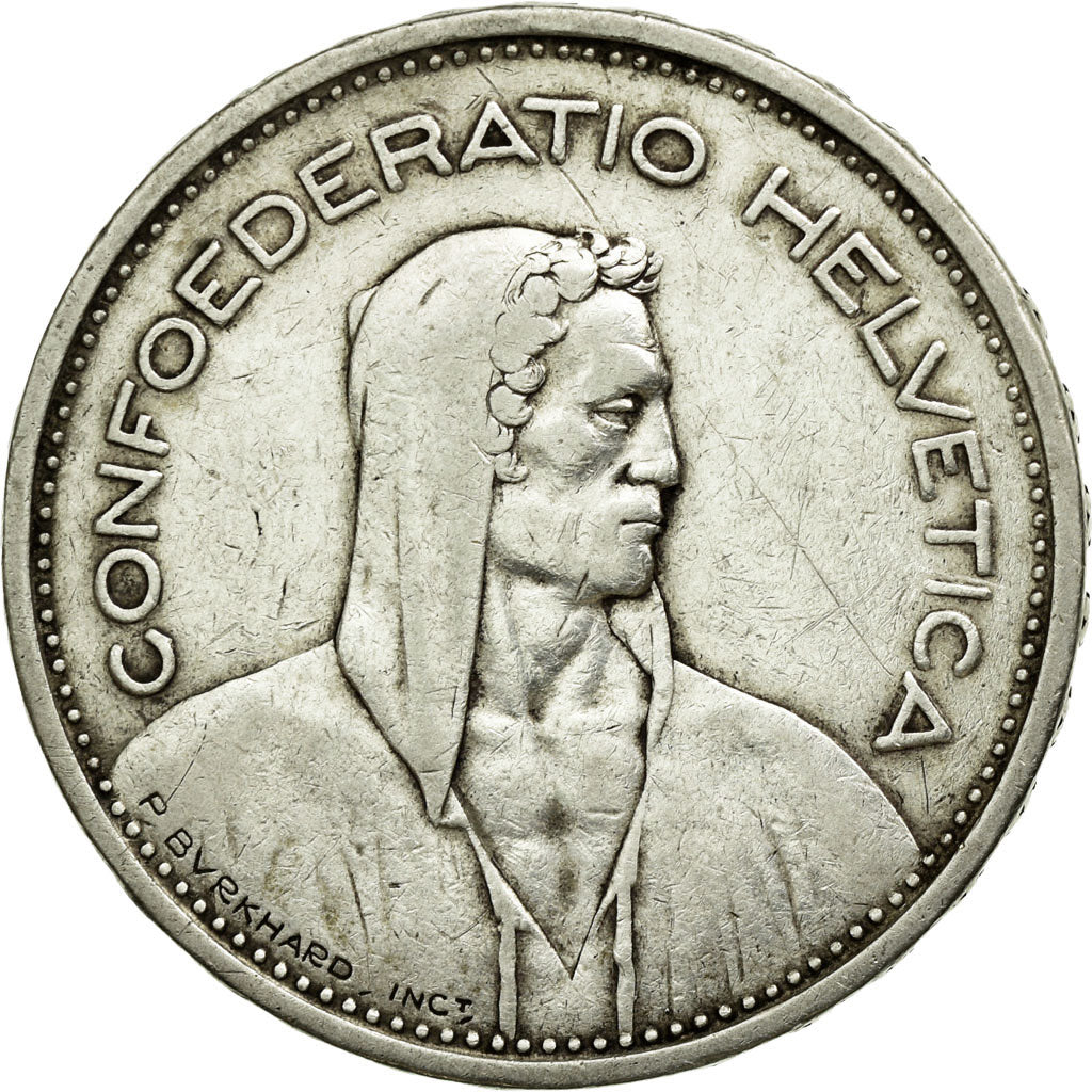 Coin, Switzerland, 5 Francs, 1931, Bern, VF(30-35), Silver, KM:40