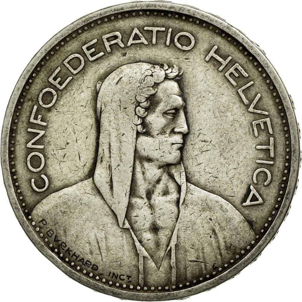 Coin, Switzerland, 5 Francs, 1931, Bern, VF(30-35), Silver, KM:40
