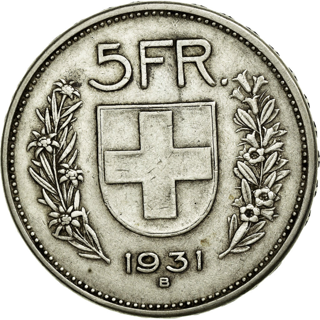 Moneta, Svizzera, 5 Francs, 1931, Bern, BB, Argento, KM:40