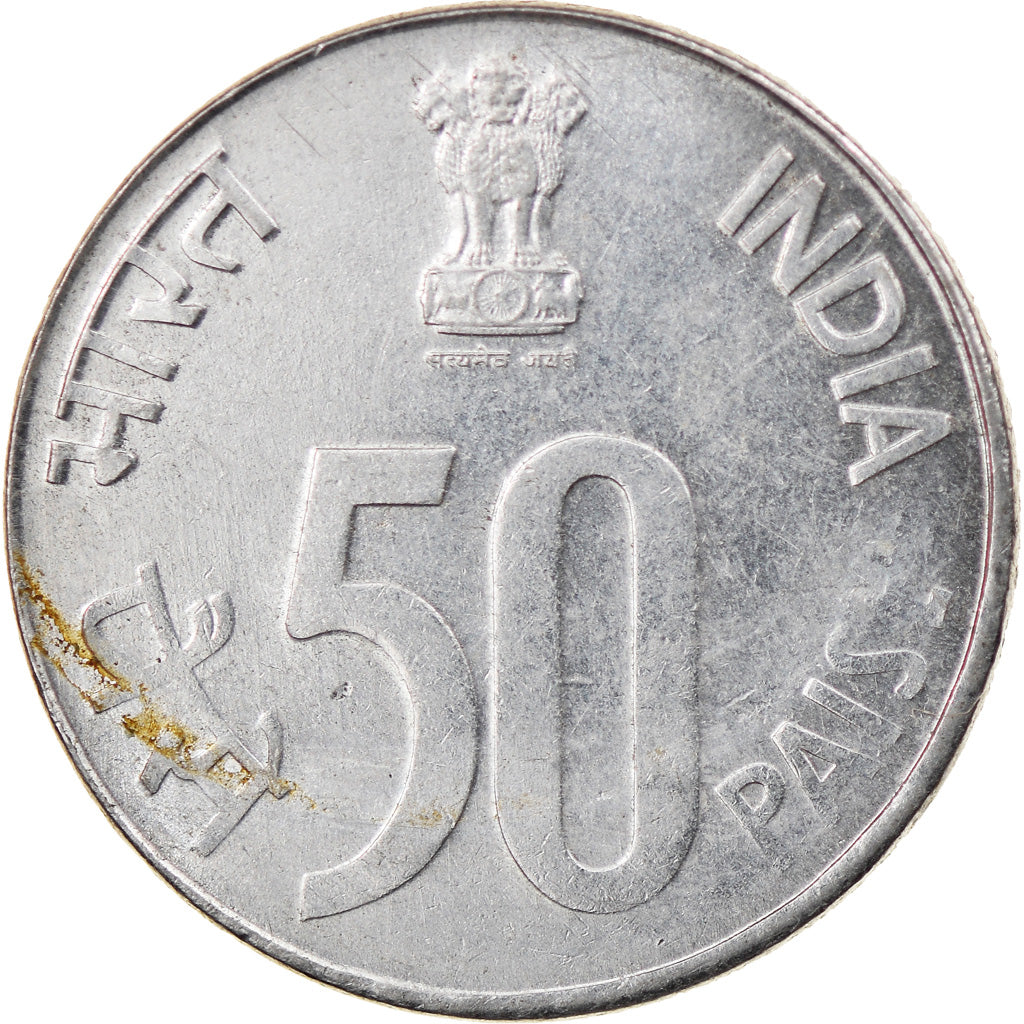 Münze, INDIA-REPUBLIC, 50 Paise, 2002, S, Stainless Steel, KM:69
