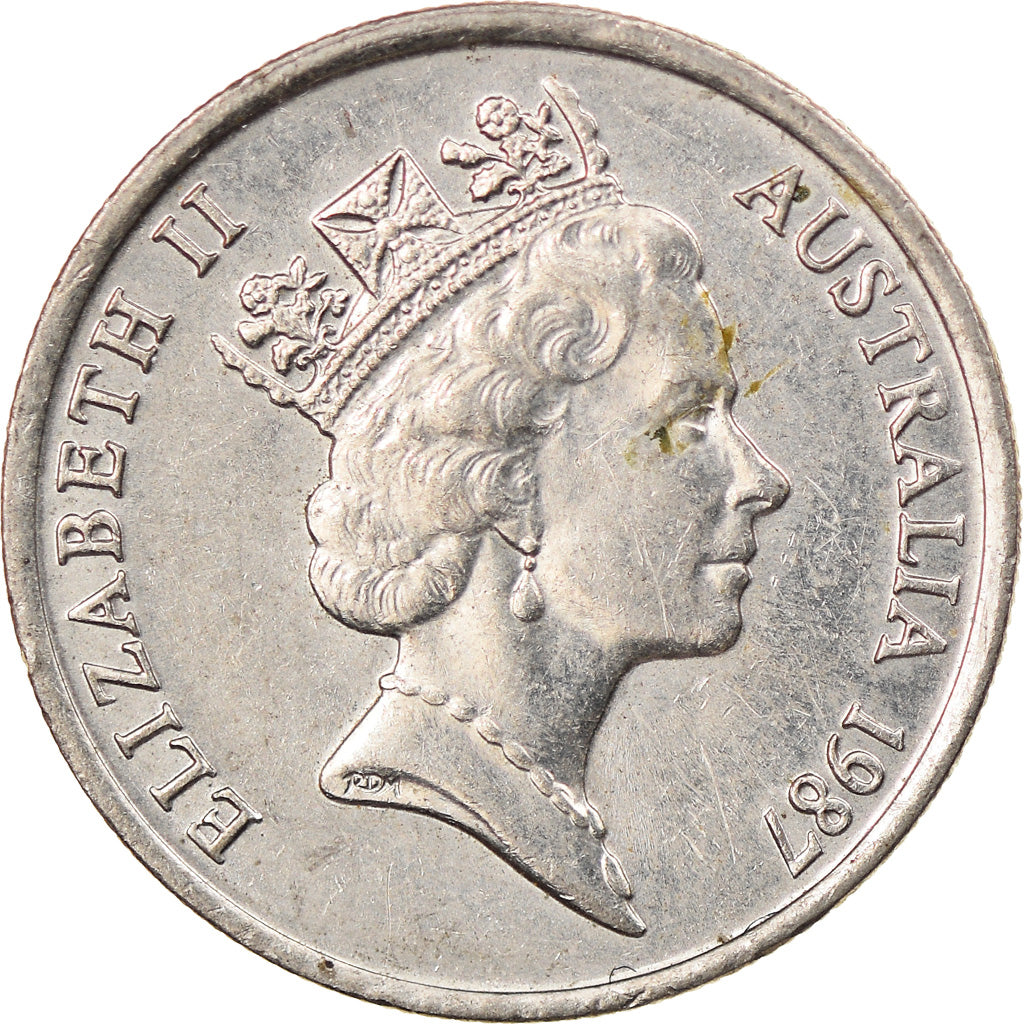 Munten, Australië, Elizabeth II, 5 Cents, 1987, Melbourne, FR+, Copper-nickel