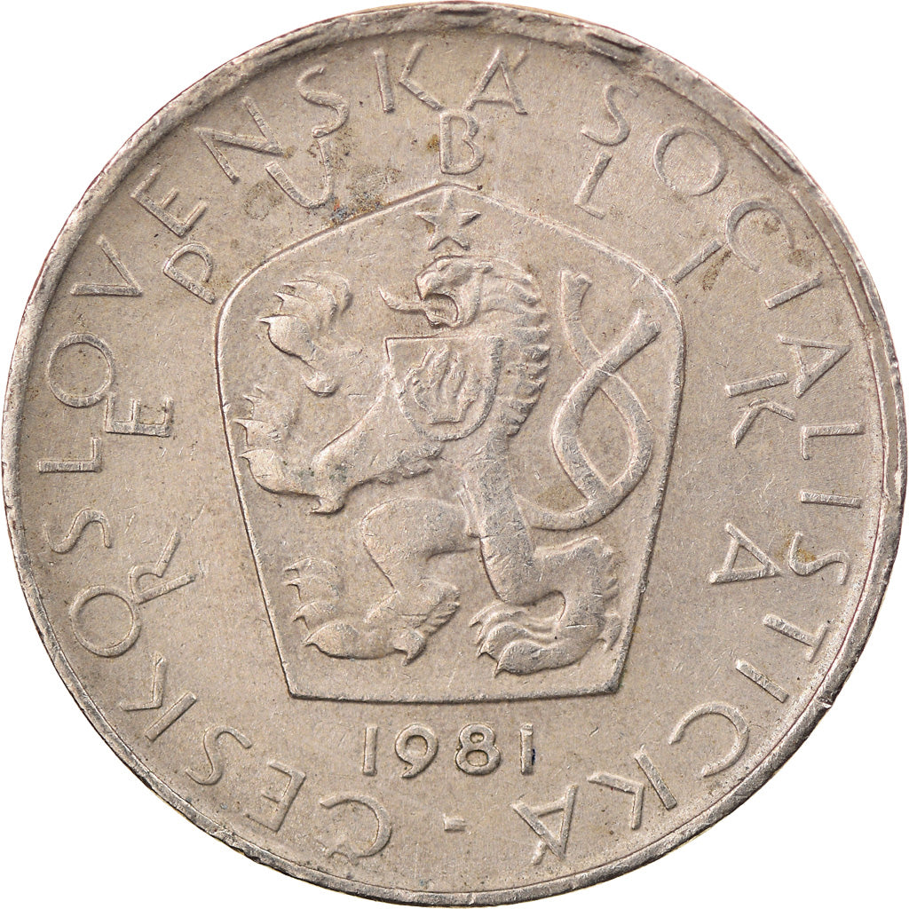 Münze, Tschechoslowakei, 5 Korun, 1981, S+, Copper-nickel, KM:60