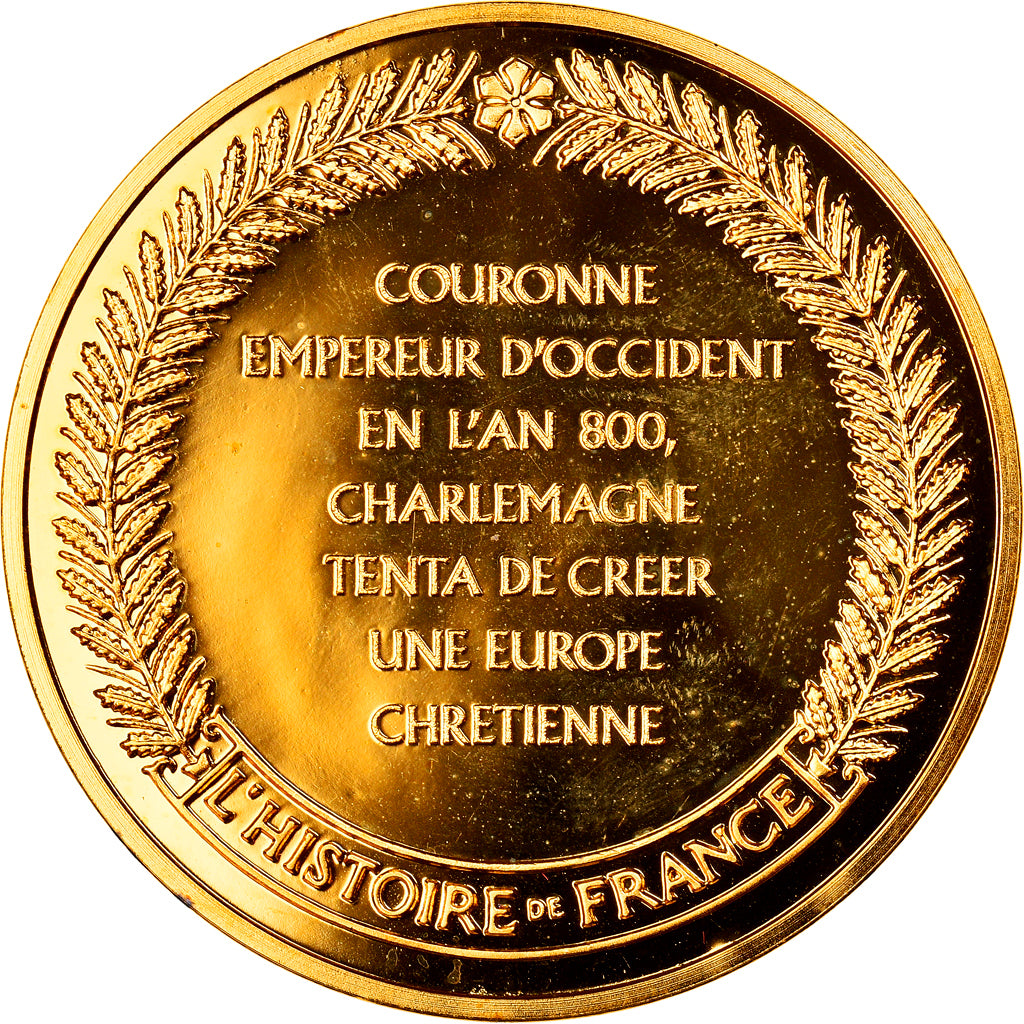 France, Medal, Charlemagne, Fondateur de l'Europe Franque, History, MS(65-70)