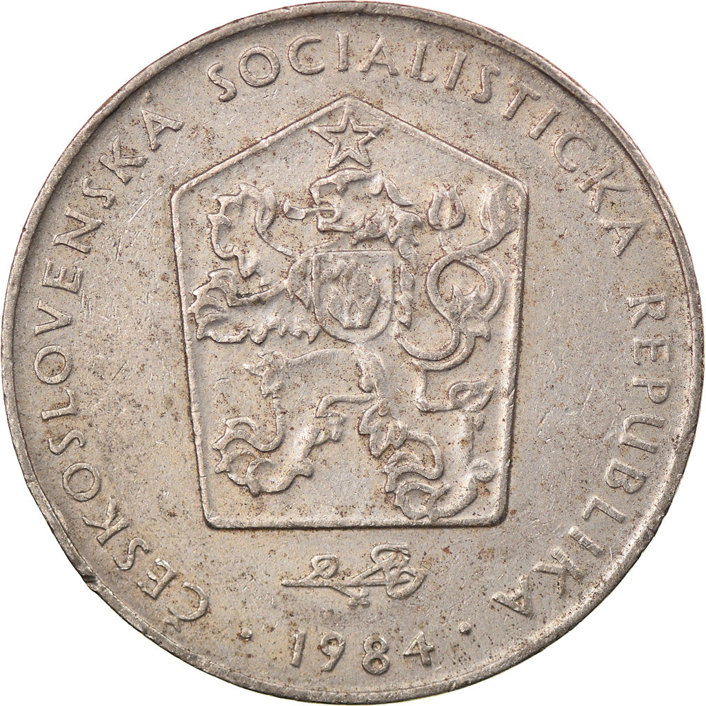 Münze, Tschechoslowakei, 2 Koruny, 1984, S+, Copper-nickel, KM:75